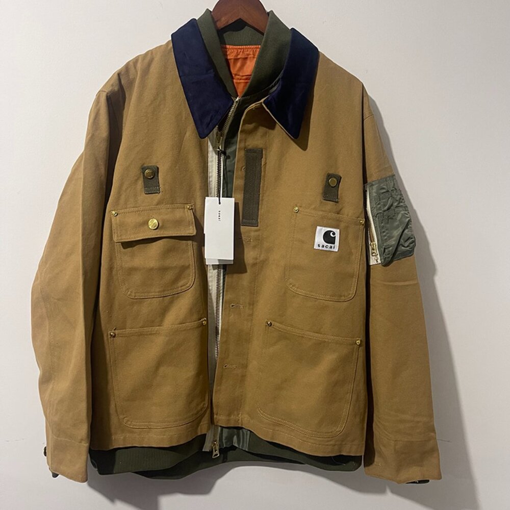Sacai x Carhartt WIP Canvas x MA-1 Jacket Michigan Beige